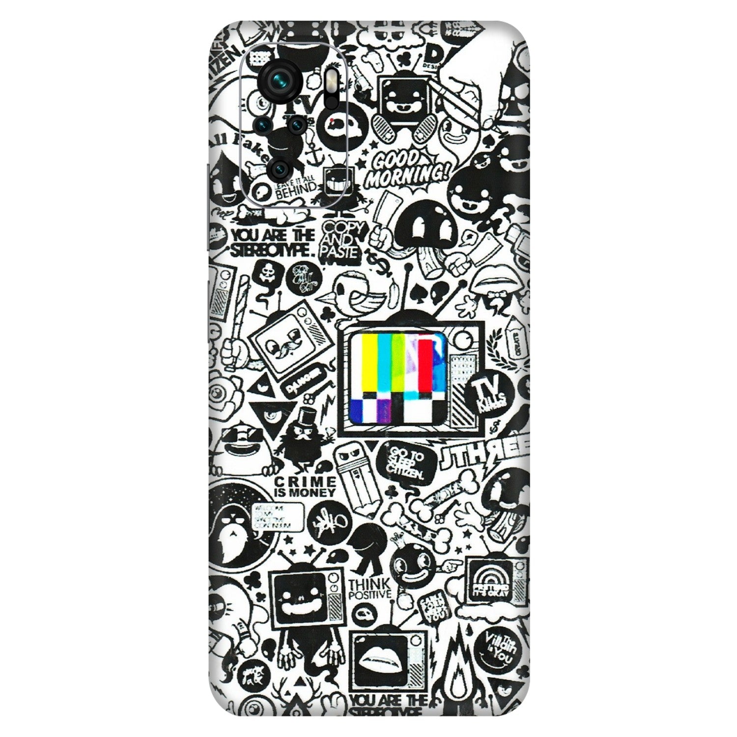 Xiaomi Redmi Phone Skins (All Models) - Doodles Positive Art - 3D Embossed Finish (L-263) Redmi Note 10S