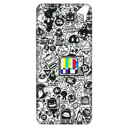 Xiaomi Redmi Phone Skins (All Models) - Doodles Positive Art - 3D Embossed Finish (L-263) Redmi Note 10S