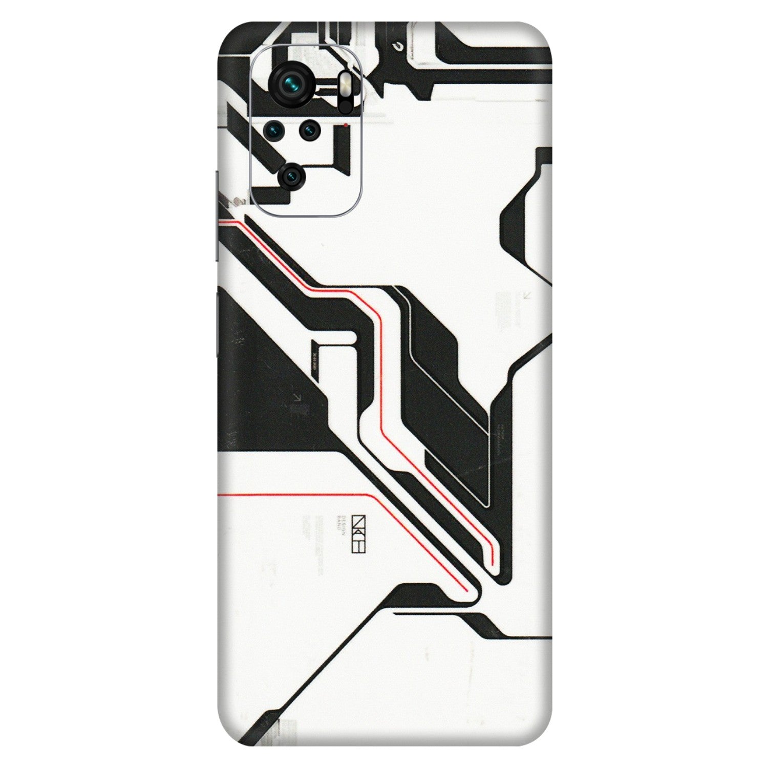 Xiaomi Redmi Phone Skins (All Models) - White Techy Logo - 3D Embossed Finish (L-312) Redmi Note 10S