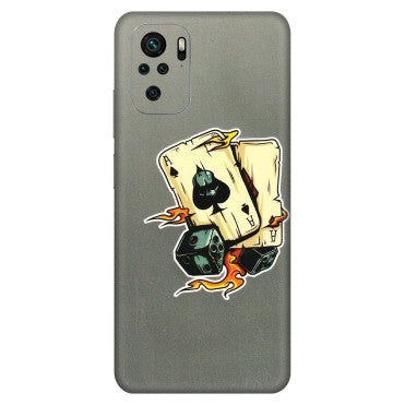 Xiaomi Redmi Phone Skins (All Models) - Grey Cards Of Ace - 3D Embossed Finish (L-77) Redmi Note 10S