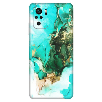Xiaomi Redmi Phone Skins (All Models) - The Blue Gold Marble - Matte Finish (M-124) Redmi Note 10S