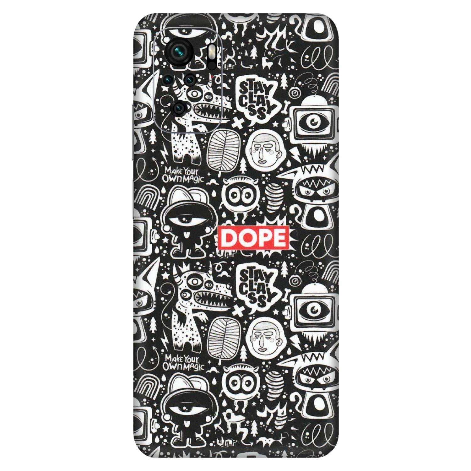 Xiaomi Redmi Phone Skins (All Models) - Dope Stay Classy Black Doodles - Matte Finish (M-126) Redmi Note 10S