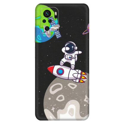 Xiaomi Redmi Phone Skins (All Models) - Astronaut Vibing Toon Running - Matte Finish (M-39) Redmi Note 10S