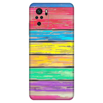 Xiaomi Redmi Phone Skins (All Models) - Multi Colour Wooden Wall - Matte Finish (M-96) Redmi Note 10S