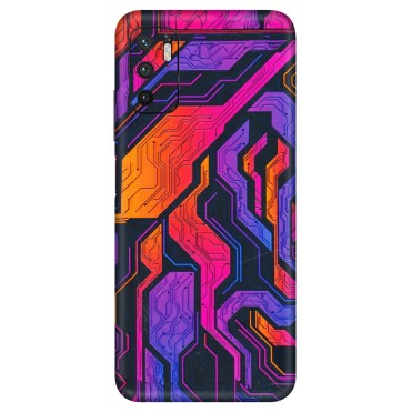 Xiaomi Redmi Phone Skins (All Models) - Tech Circuits Futuristic - 3D Embossed Finish (L-07) Redmi Note 10T 5G