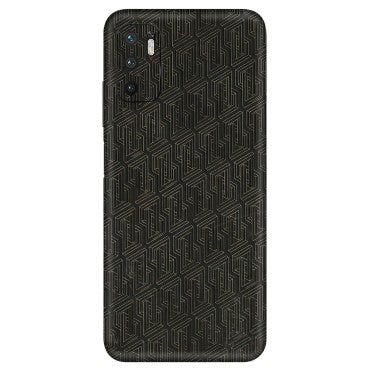 Xiaomi Redmi Phone Skins (All Models) - Black Abstract Pattern - 3D Embossed Finish (L-117) Redmi Note 10T 5G