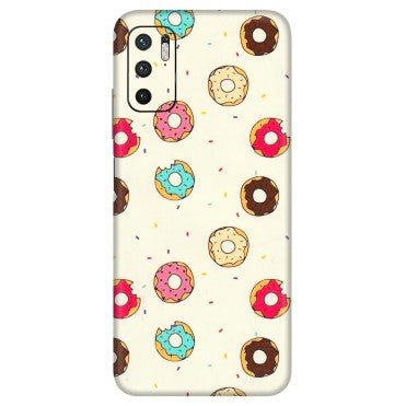 Xiaomi Redmi Phone Skins (All Models) - Mini Donuts Doodle Art - 3D Embossed Finish (L-122) Redmi Note 10T 5G