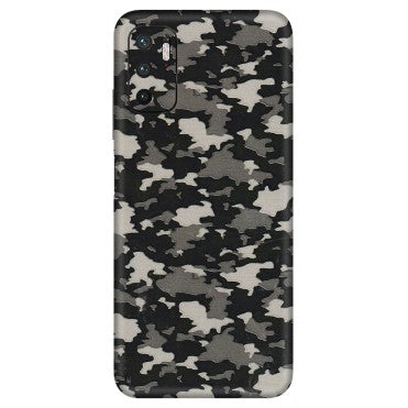 Xiaomi Redmi Phone Skins (All Models) - Black/Grey Camoflaunge - 3D Embossed Finish (L-142) Redmi Note 10T 5G