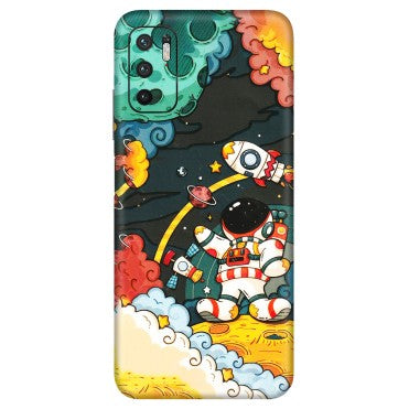 Xiaomi Redmi Phone Skins (All Models) - Astronauts & Spaceship - 3D Embossed Finish (L-145) Redmi Note 10T 5G