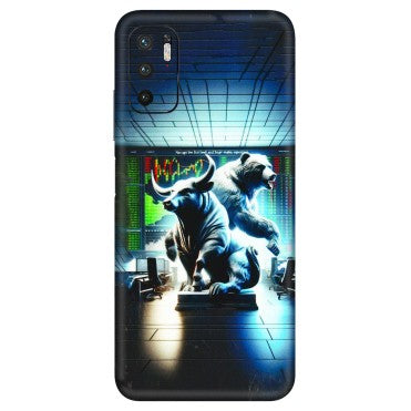 Xiaomi Redmi Phone Skins (All Models) - Stock Market Sensex Bear vs Bulls - 3D Embossed Finish (L-15) Redmi Note 10T 5G