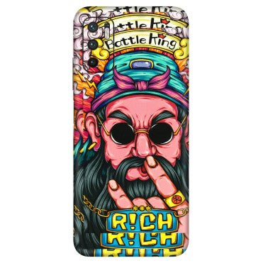 Xiaomi Redmi Phone Skins (All Models) - Battle King Dude Face - 3D Embossed Finish (L-178) Redmi Note 10T 5G