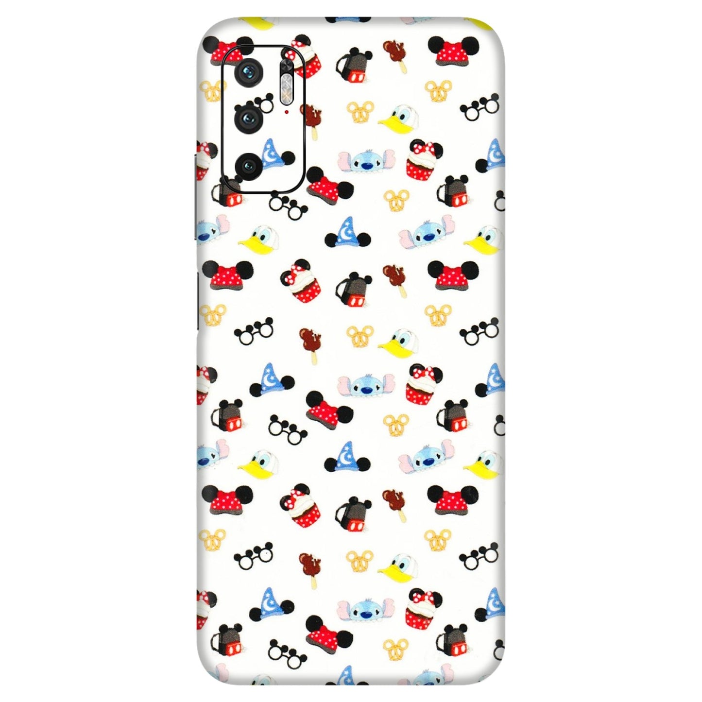 Xiaomi Redmi Phone Skins (All Models) - Minnie Mouse & Donald Doodles s - 3D Embossed Finish (L-194) Redmi Note 10T 5G