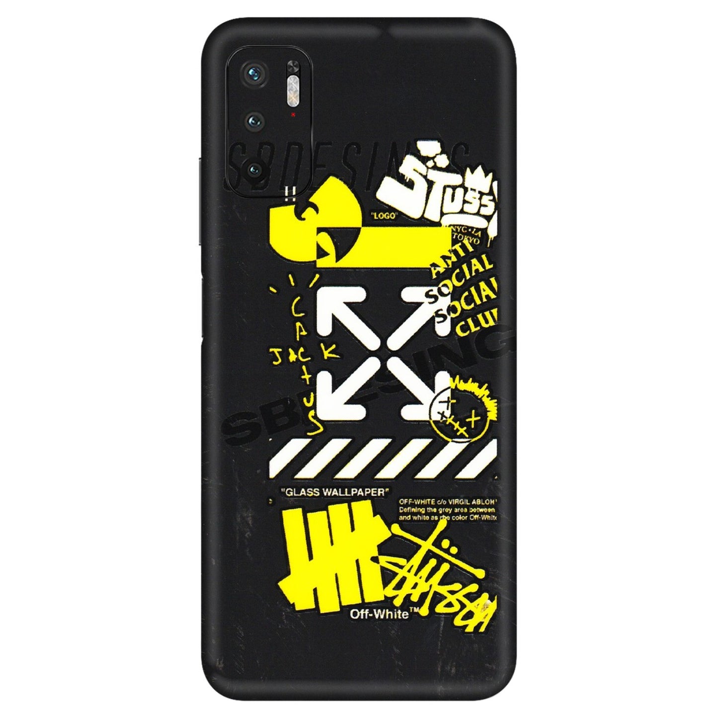 Xiaomi Redmi Phone Skins (All Models) - Anti Social Graffiti - 3D Embossed Finish (L-198) Redmi Note 10T 5G