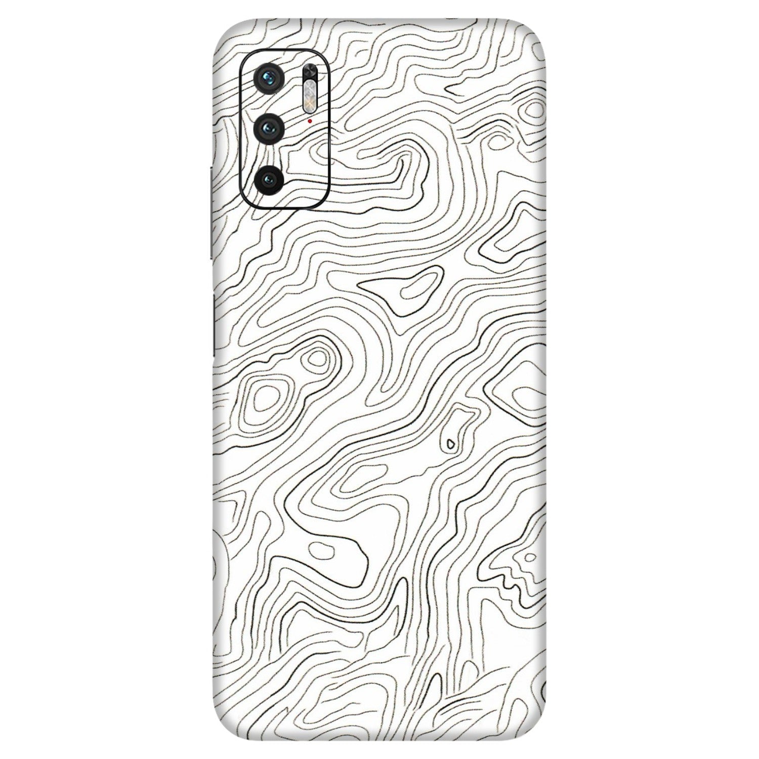 Xiaomi Redmi Phone Skins (All Models) - White Black Swirls - 3D Embossed Finish (L-219) Redmi Note 10T 5G