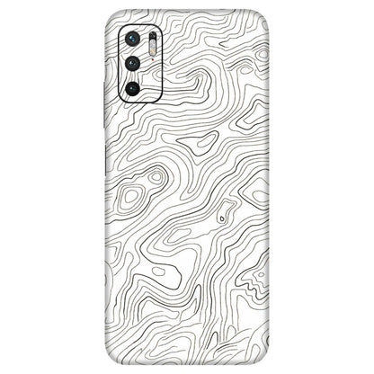 Xiaomi Redmi Phone Skins (All Models) - White Black Swirls - 3D Embossed Finish (L-219) Redmi Note 10T 5G