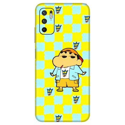Xiaomi Redmi Phone Skins (All Models) - Yellow Blue Shinchan Cute - 3D Embossed Finish (L-221) Redmi Note 10T 5G