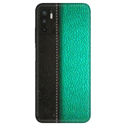 Xiaomi Redmi Phone Skins (All Models) - Black Green Dual  Leather Stich - 3D Embossed Finish (L-233) Redmi Note 10T 5G