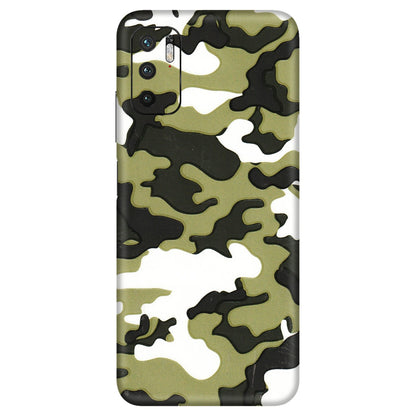 Xiaomi Redmi Phone Skins (All Models) - Camouflages White And Green - 3D Embossed Finish (L-243) Redmi Note 10T 5G