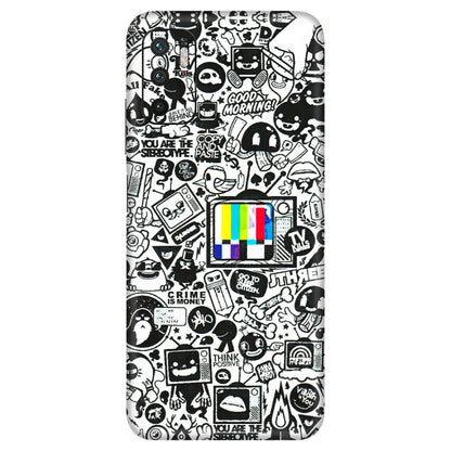 Xiaomi Redmi Phone Skins (All Models) - Doodles Positive Art - 3D Embossed Finish (L-263) Redmi Note 10T 5G