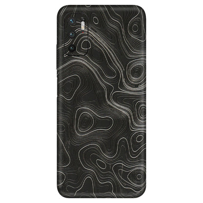 Xiaomi Redmi Phone Skins (All Models) - Abstract White Line Map - 3D Embossed Finish (L-269) Redmi Note 10T 5G