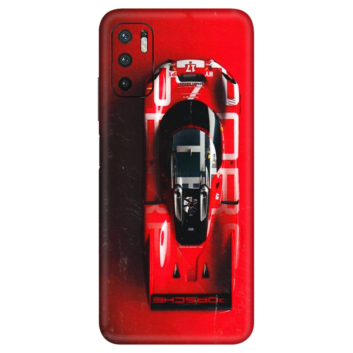 Xiaomi Redmi Phone Skins (All Models) - Red Porsche Car Logo - 3D Embossed Finish (L-315) Redmi Note 10T 5G