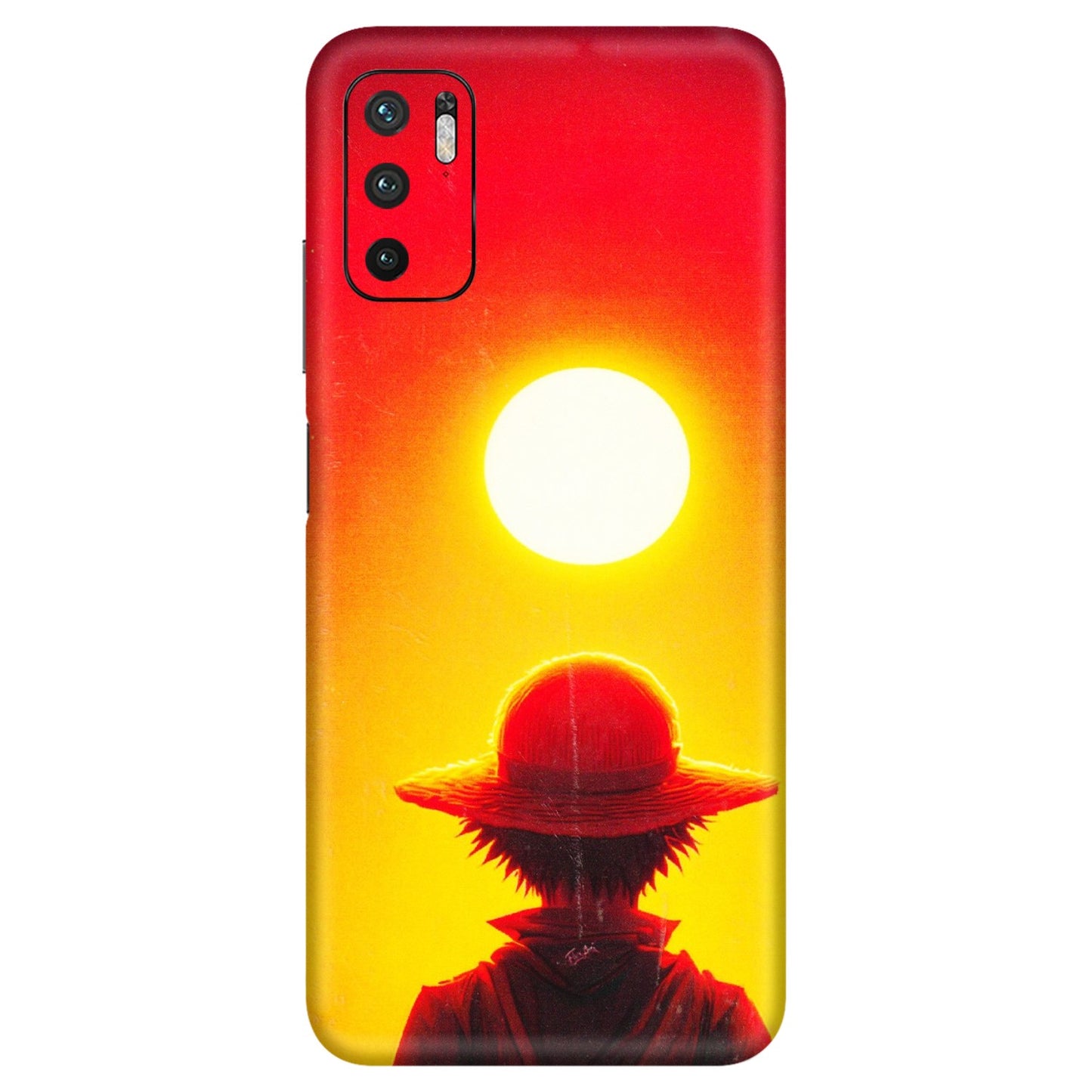 Xiaomi Redmi Phone Skins (All Models) - Cool Sunset With Monkey D.Luffy Anime - 3D Embossed Finish (L-329) Redmi Note 10T 5G