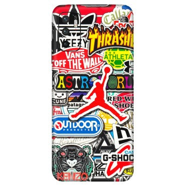 Xiaomi Redmi Phone Skins (All Models) - Multi Brands Sticker Graffiti - 3D Embossed Finish (L-37) Redmi Note 10T 5G