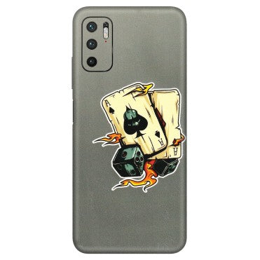 Xiaomi Redmi Phone Skins (All Models) - Grey Cards Of Ace - 3D Embossed Finish (L-77) Redmi Note 10T 5G