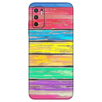 Xiaomi Redmi Phone Skins (All Models) - Multi Colour Wooden Wall - Matte Finish (M-96) Redmi Note 10T 5G