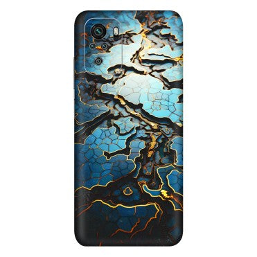 Xiaomi Redmi Phone Skins (All Models) - Blue Gold Abstract - 3D Embossed Finish (L-11) Redmi Note 10