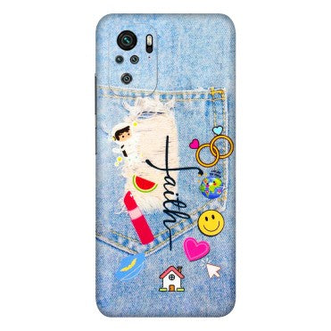 Xiaomi Redmi Phone Skins (All Models) - Denim Jeans Pocket - 3D Embossed Finish (L-134) Redmi Note 10
