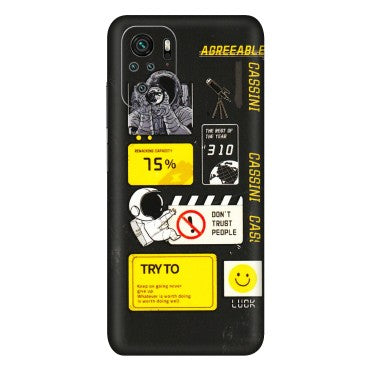 Xiaomi Redmi Phone Skins (All Models) - Black Cassini - 3D Embossed Finish (L-161) Redmi Note 10