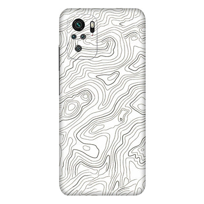 Xiaomi Redmi Phone Skins (All Models) - White Black Swirls - 3D Embossed Finish (L-219) Redmi Note 10