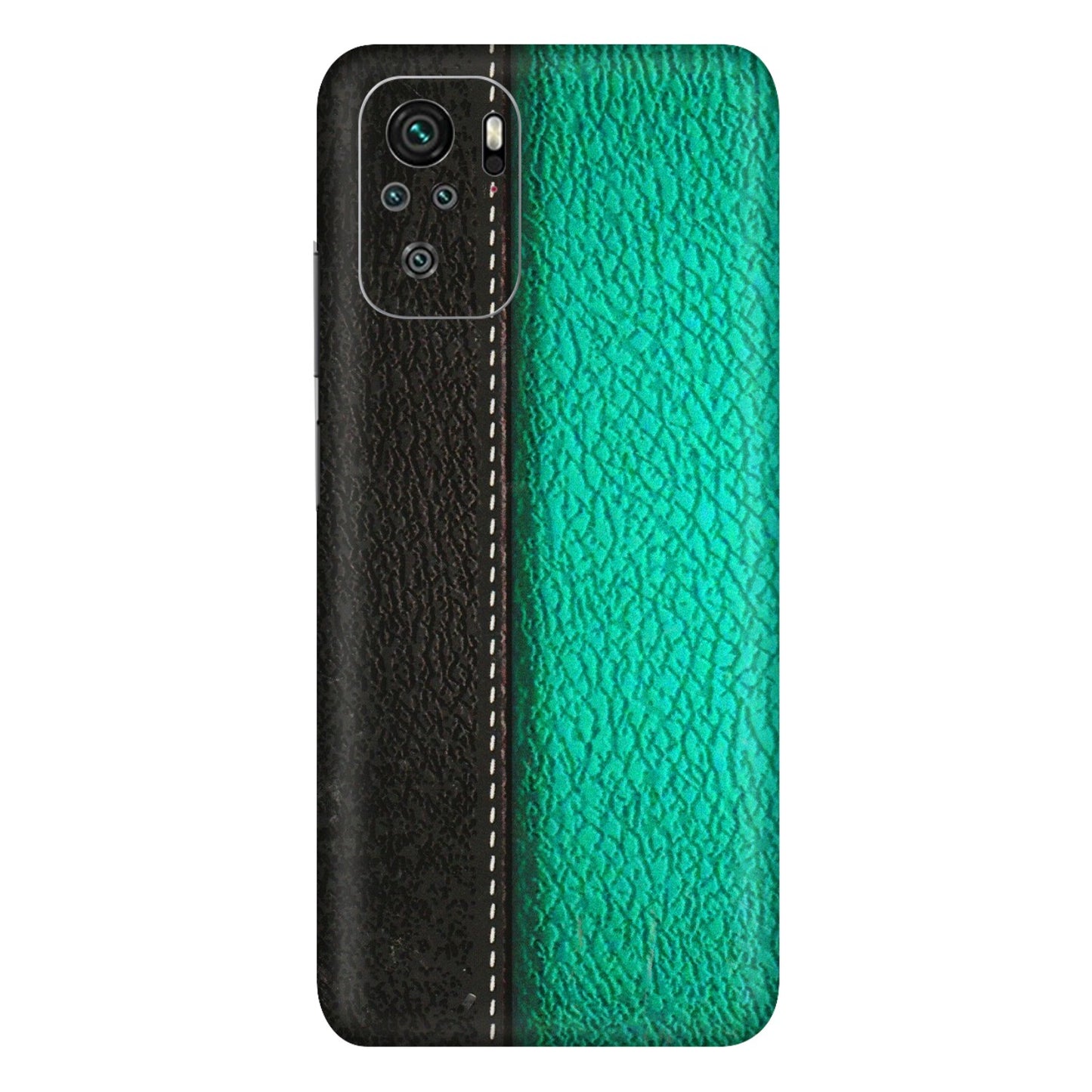 Xiaomi Redmi Phone Skins (All Models) - Black Green Dual  Leather Stich - 3D Embossed Finish (L-233) Redmi Note 10