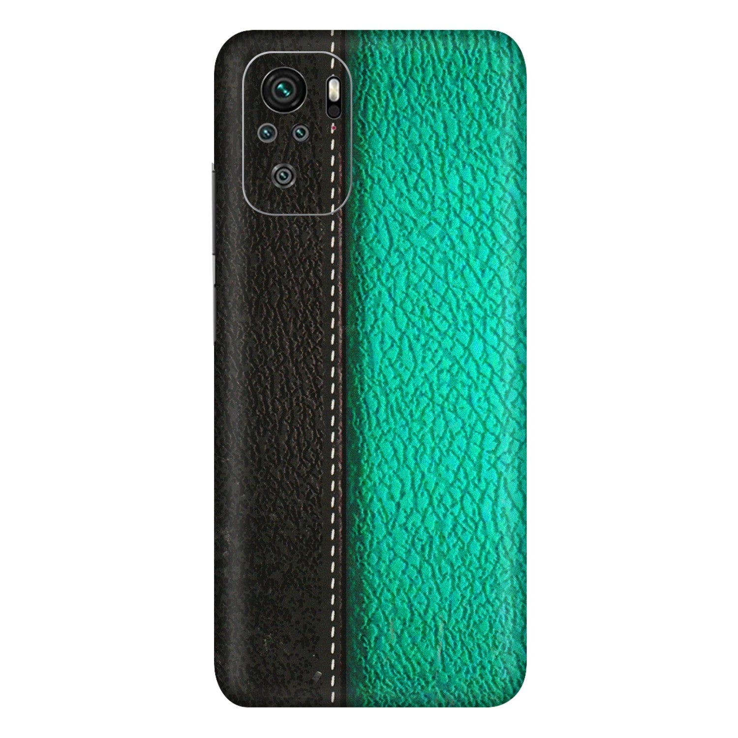 Xiaomi Redmi Phone Skins (All Models) - Black Green Dual  Leather Stich - 3D Embossed Finish (L-233) Redmi Note 10