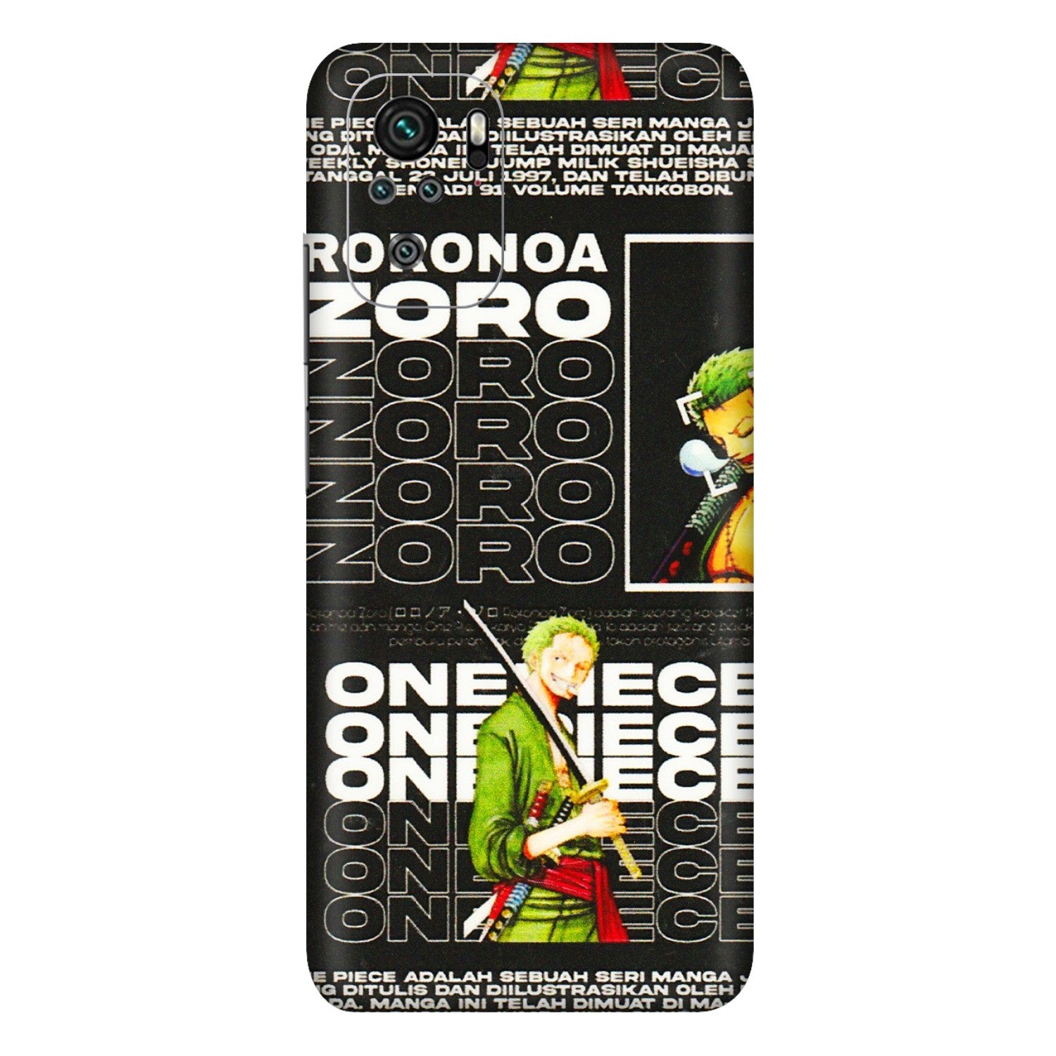 Xiaomi Redmi Phone Skins (All Models) - One Piece Zoro - 3D Embossed Finish (L-250) Redmi Note 10