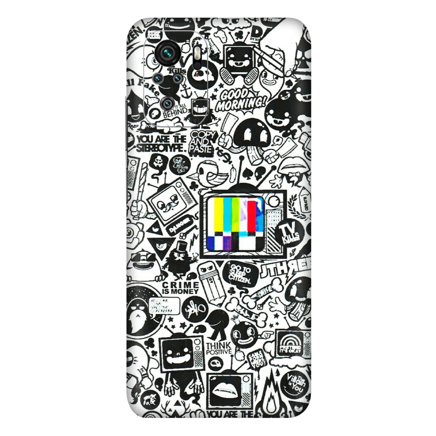 Xiaomi Redmi Phone Skins (All Models) - Doodles Positive Art - 3D Embossed Finish (L-263) Redmi Note 10