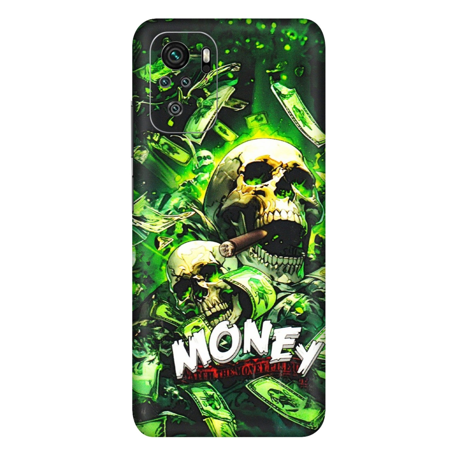 Xiaomi Redmi Phone Skins (All Models) - Skull Money - 3D Embossed Finish (L-303) Redmi Note 10