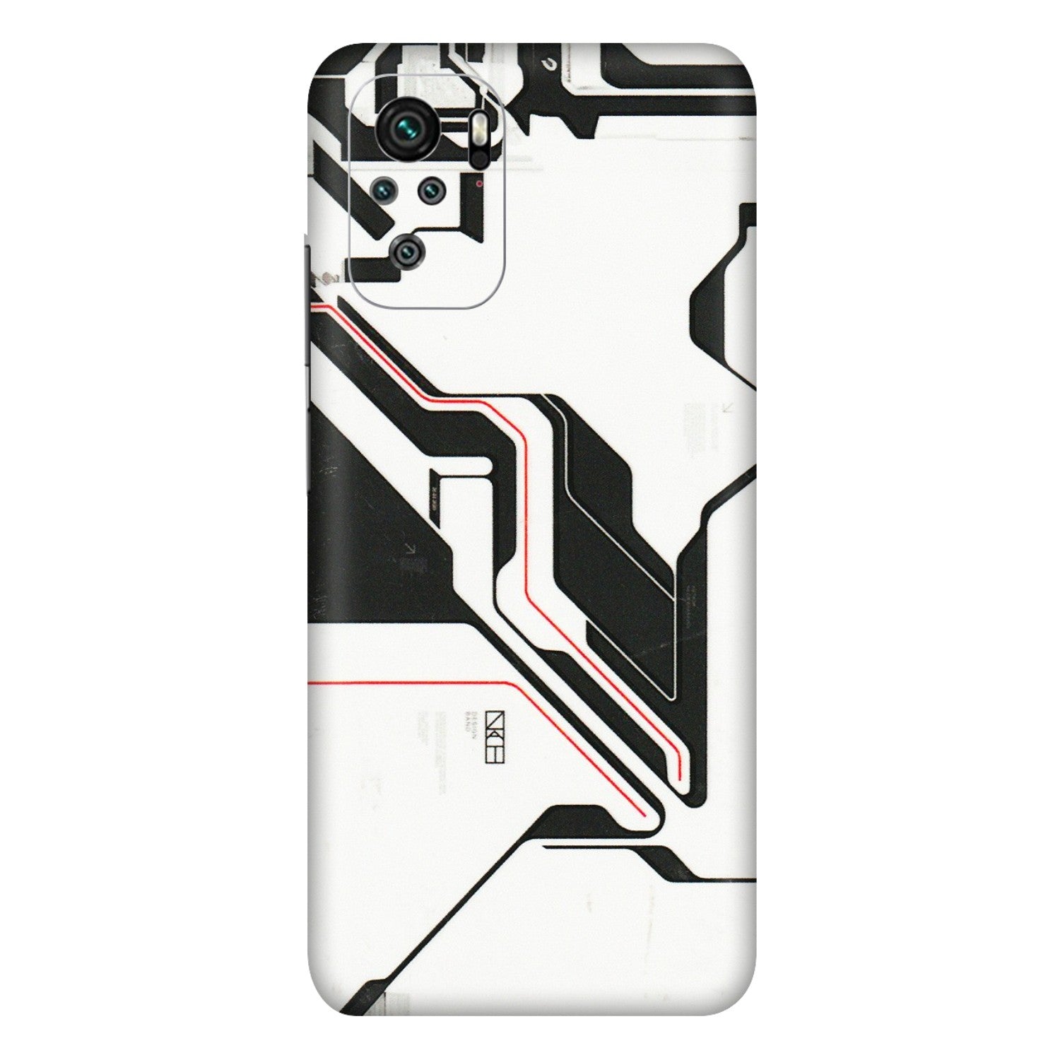 Xiaomi Redmi Phone Skins (All Models) - White Techy Logo - 3D Embossed Finish (L-312) Redmi Note 10