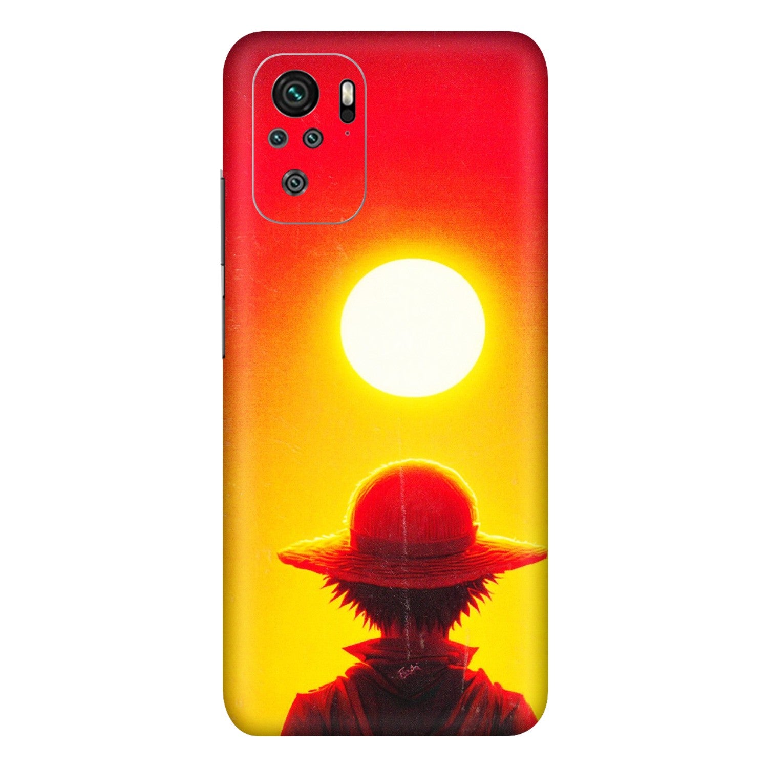 Xiaomi Redmi Phone Skins (All Models) - Cool Sunset With Monkey D.Luffy Anime - 3D Embossed Finish (L-329) Redmi Note 10