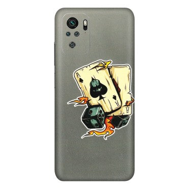 Xiaomi Redmi Phone Skins (All Models) - Grey Cards Of Ace - 3D Embossed Finish (L-77) Redmi Note 10