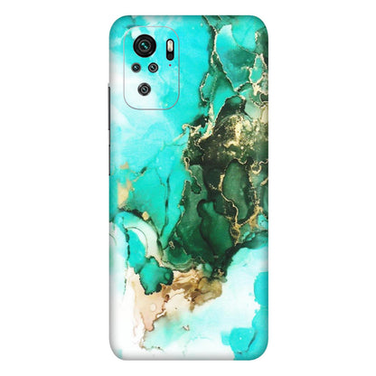 Xiaomi Redmi Phone Skins (All Models) - The Blue Gold Marble - Matte Finish (M-124) Redmi Note 10