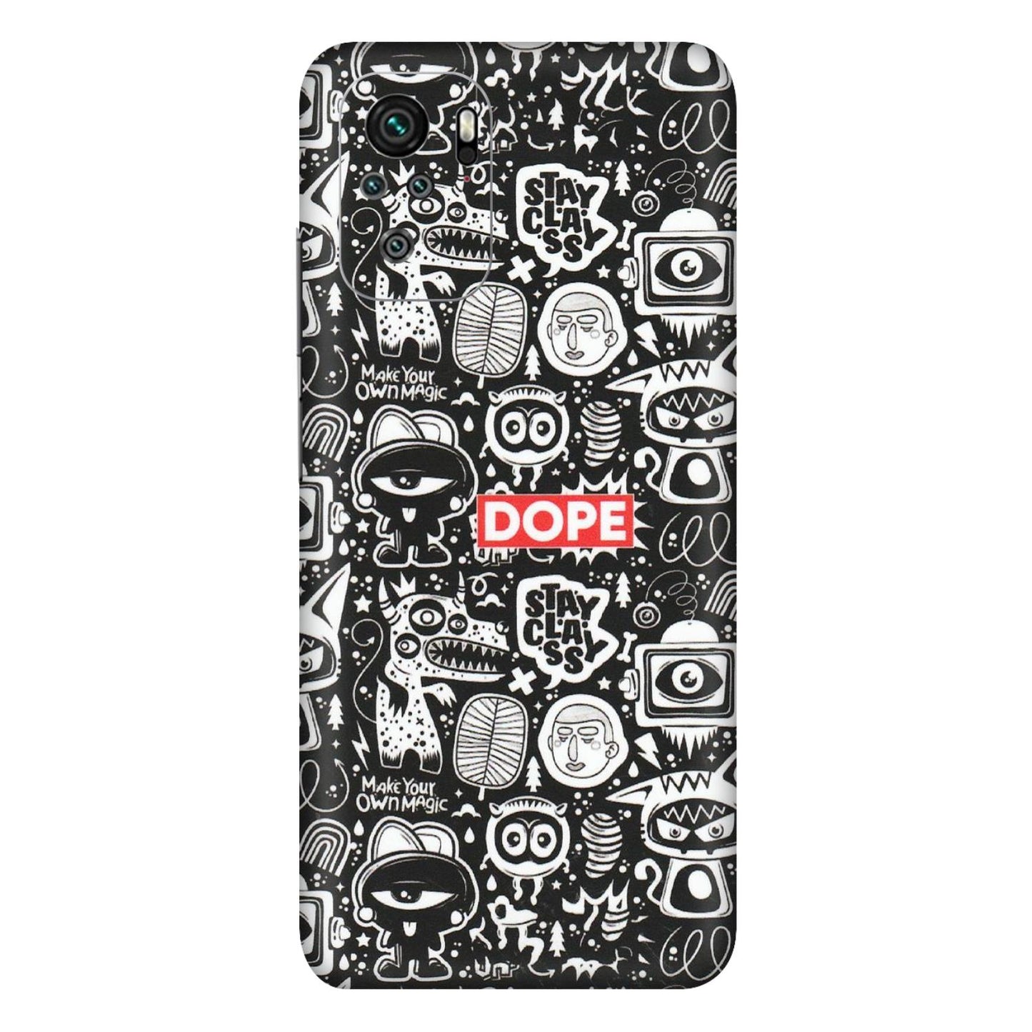 Xiaomi Redmi Phone Skins (All Models) - Dope Stay Classy Black Doodles - Matte Finish (M-126) Redmi Note 10