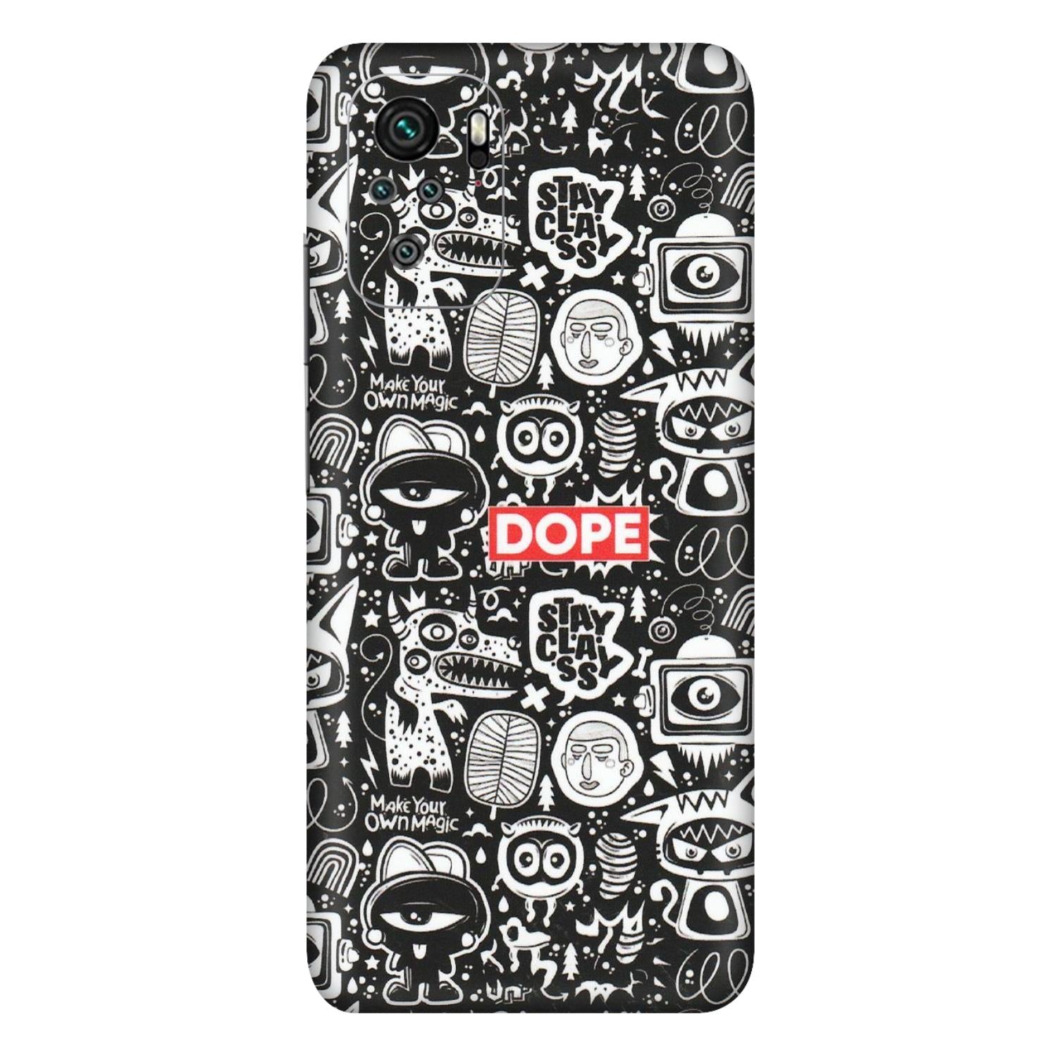 Xiaomi Redmi Phone Skins (All Models) - Dope Stay Classy Black Doodles - Matte Finish (M-126) Redmi Note 10