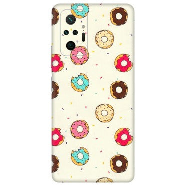 Xiaomi Redmi Phone Skins (All Models) - Mini Donuts Doodle Art - 3D Embossed Finish (L-122) Redmi Note 10 Pro