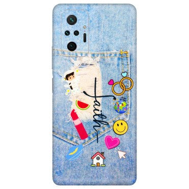 Xiaomi Redmi Phone Skins (All Models) - Denim Jeans Pocket - 3D Embossed Finish (L-134) Redmi Note 10 Pro