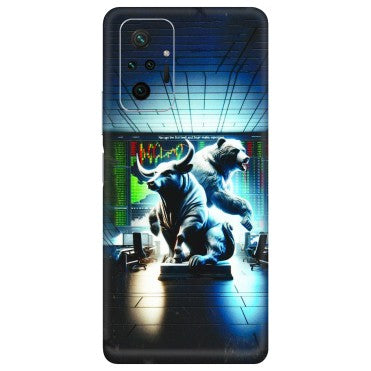 Xiaomi Redmi Phone Skins (All Models) - Stock Market Sensex Bear vs Bulls - 3D Embossed Finish (L-15) Redmi Note 10 Pro