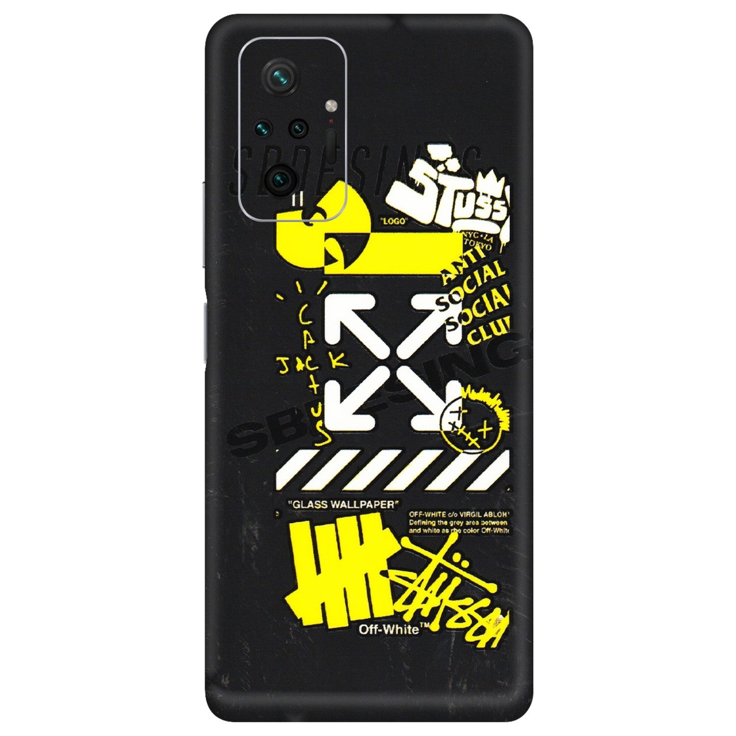 Xiaomi Redmi Phone Skins (All Models) - Anti Social Graffiti - 3D Embossed Finish (L-198) Redmi Note 10 Pro