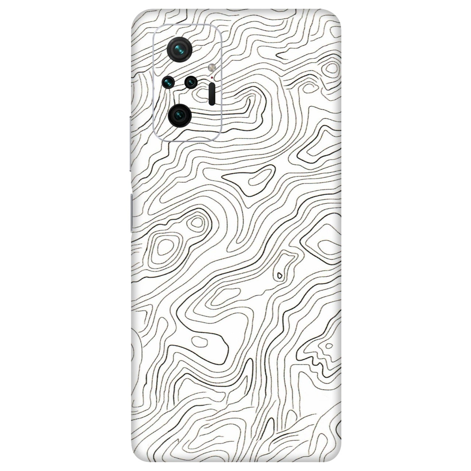 Xiaomi Redmi Phone Skins (All Models) - White Black Swirls - 3D Embossed Finish (L-219) Redmi Note 10 Pro