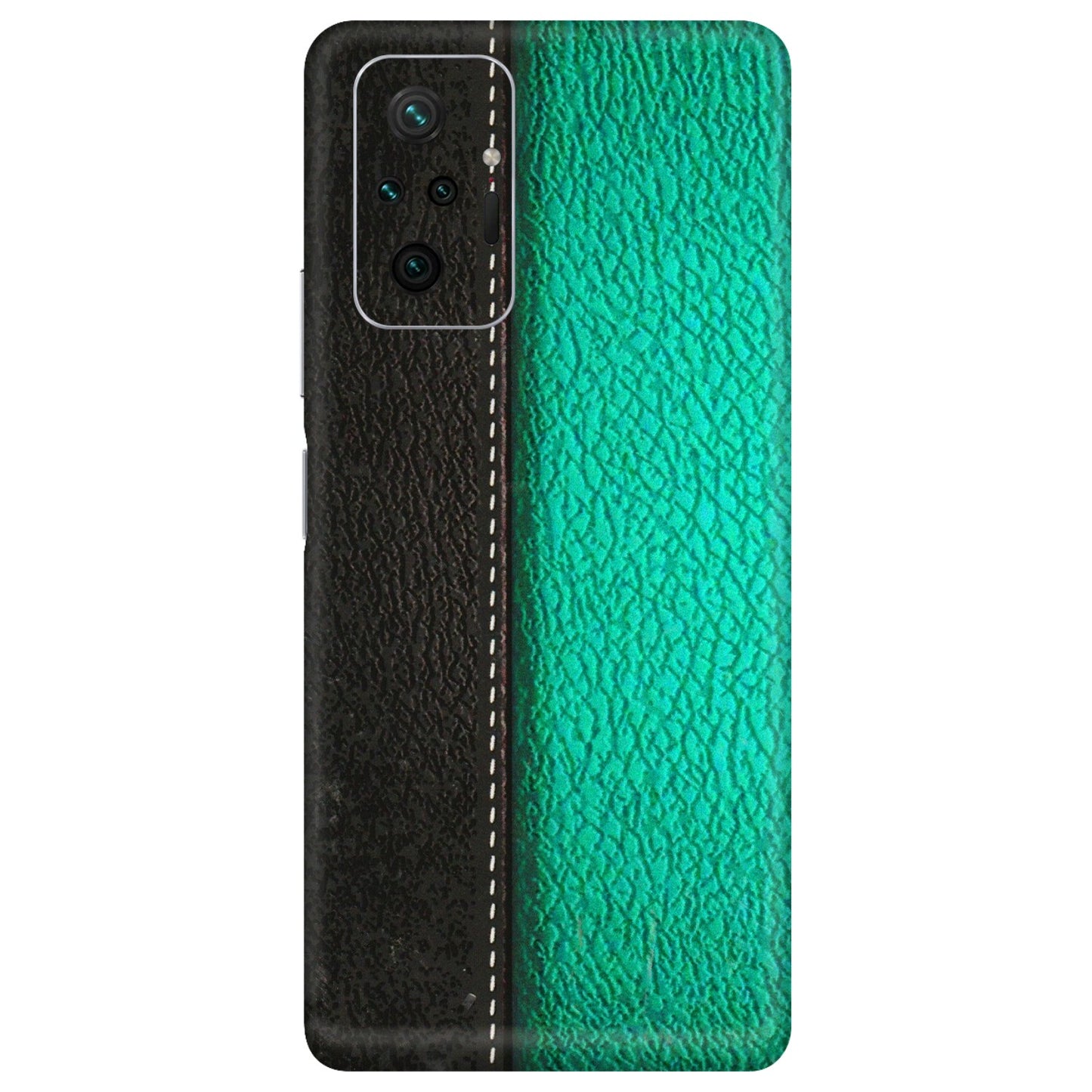 Xiaomi Redmi Phone Skins (All Models) - Black Green Dual  Leather Stich - 3D Embossed Finish (L-233) Redmi Note 10 Pro